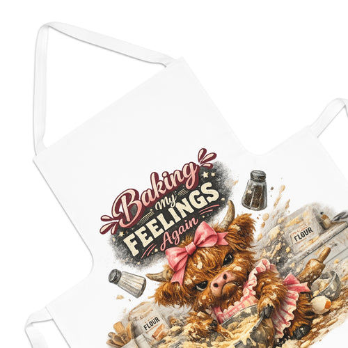 Baking My Feelings Again Funny Baking Apron – Cute Baker Gift – Kitchen Humor Cooking Apron for Women