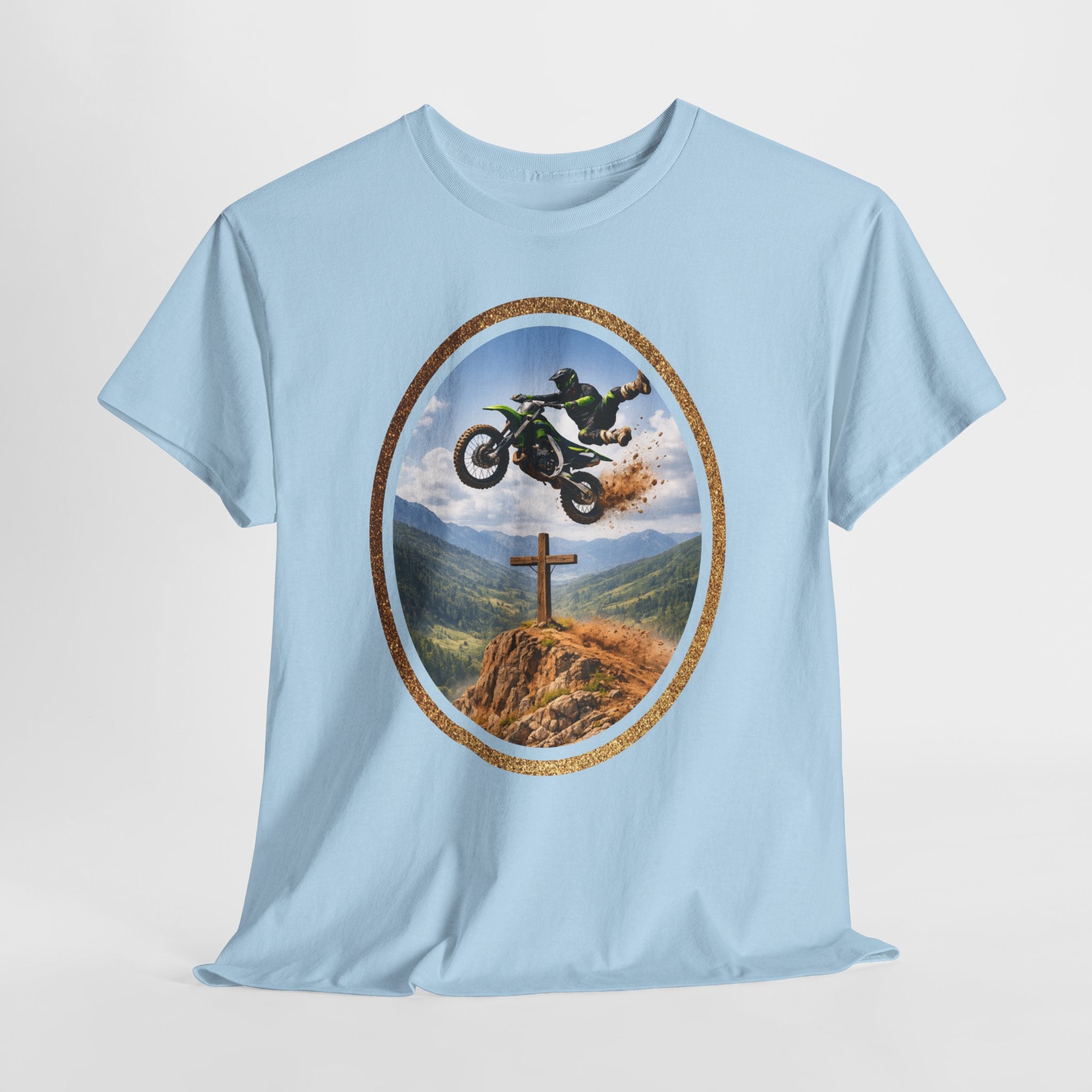 Motocross Faith Shirt – Dirt Bike Jump Over Cross Christian Rider T-Shirt