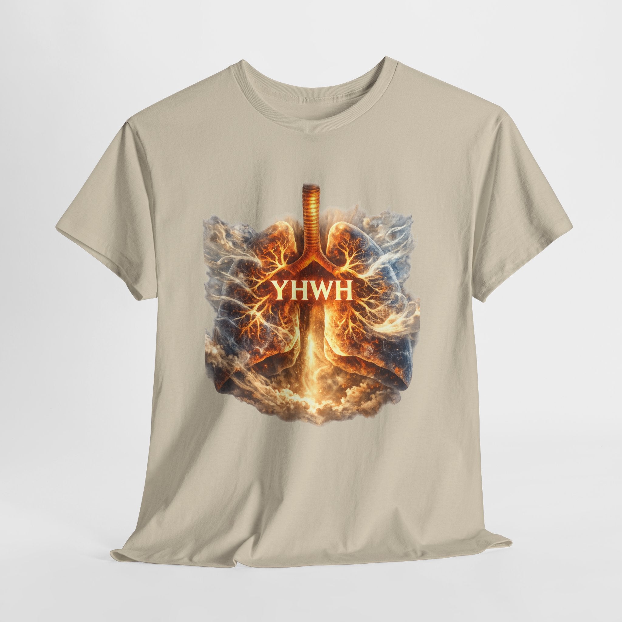 YHWH Shirt – Powerful Christian Faith Graphic Tee with Fiery God Breath Design, Biblical Hebrew Name of God