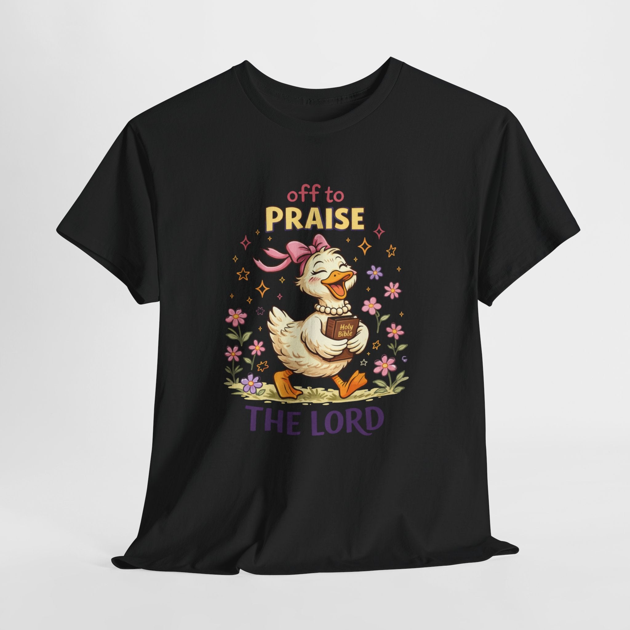 Off to Praise the Lord Duck Shirt – Cute Christian Faith Graphic Tee for Women, Church, Gospel & Bible Lovers