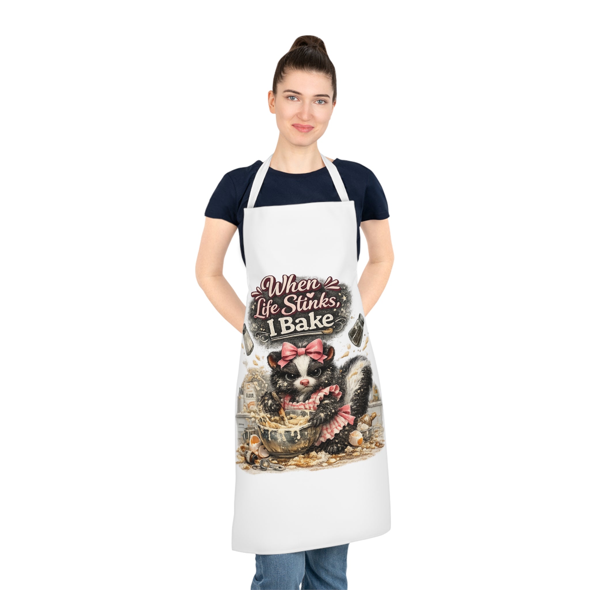 When Life Stinks I Bake Funny Baking Apron – Cute Baker Gift – Kitchen Humor Cooking Apron for Women