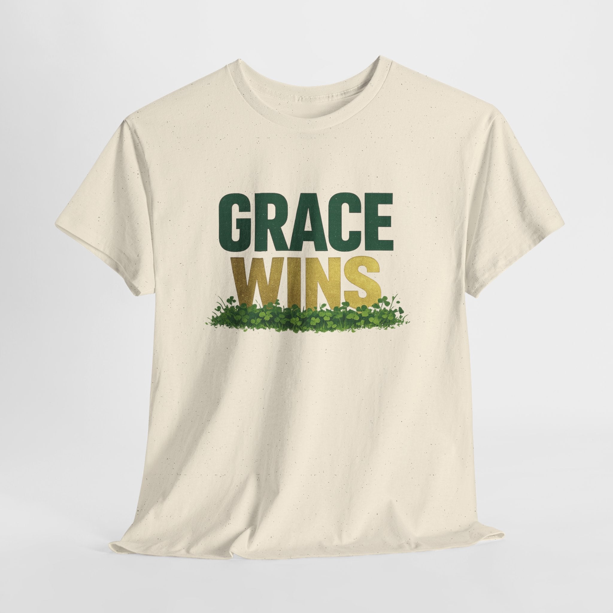 Grace Wins Shirt | Christian St. Patrick’s Day Shirt | Faith Over Luck T-Shirt | Christian Women’s Graphic Tee | Religious Inspirational Apparel