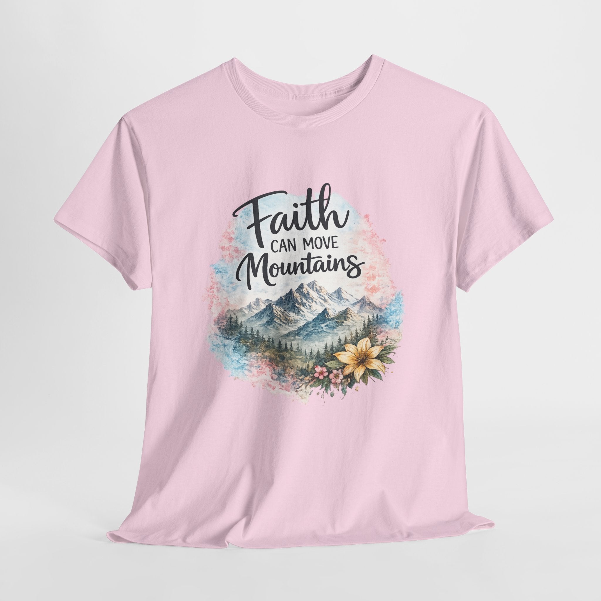 Faith Can Move Mountains Christian Shirt – Inspirational Faith Graphic Tee – Christian Encouragement Shirt
