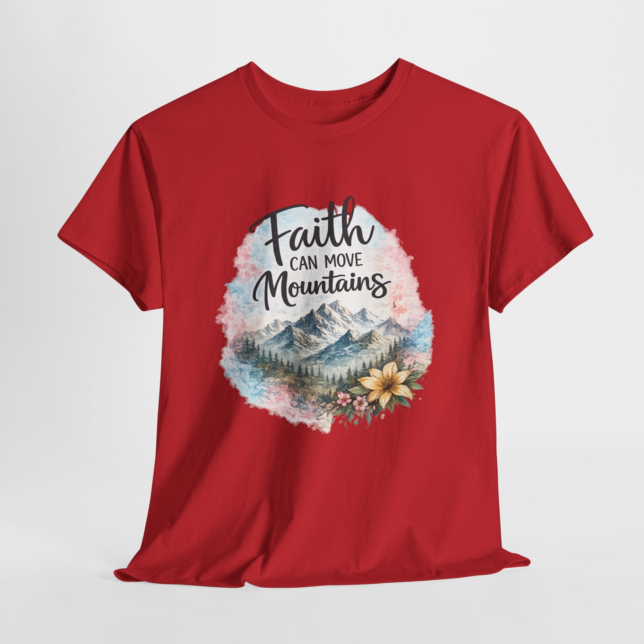 Faith Can Move Mountains Christian Shirt – Inspirational Faith Graphic Tee – Christian Encouragement Shirt
