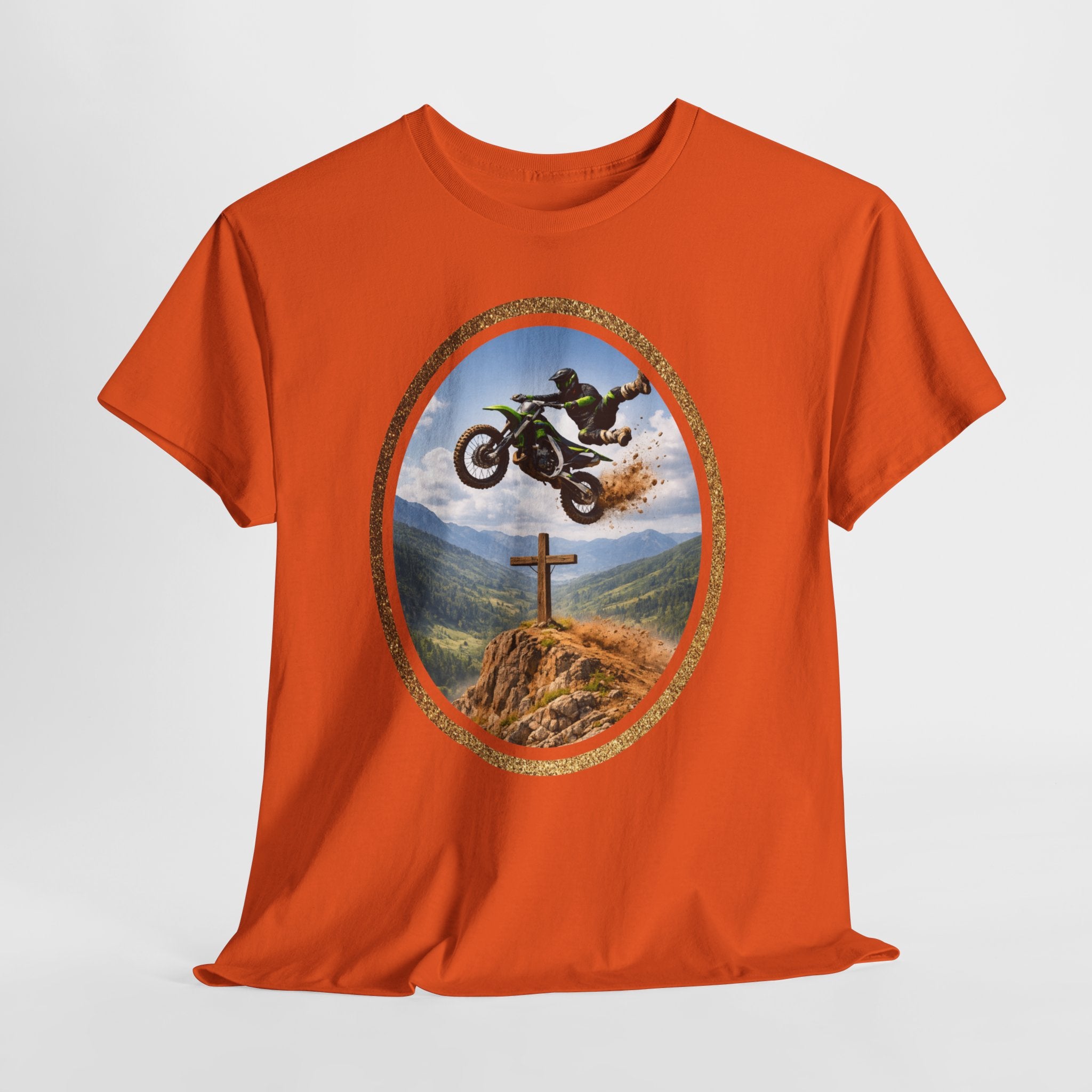 Motocross Faith Shirt – Dirt Bike Jump Over Cross Christian Rider T-Shirt