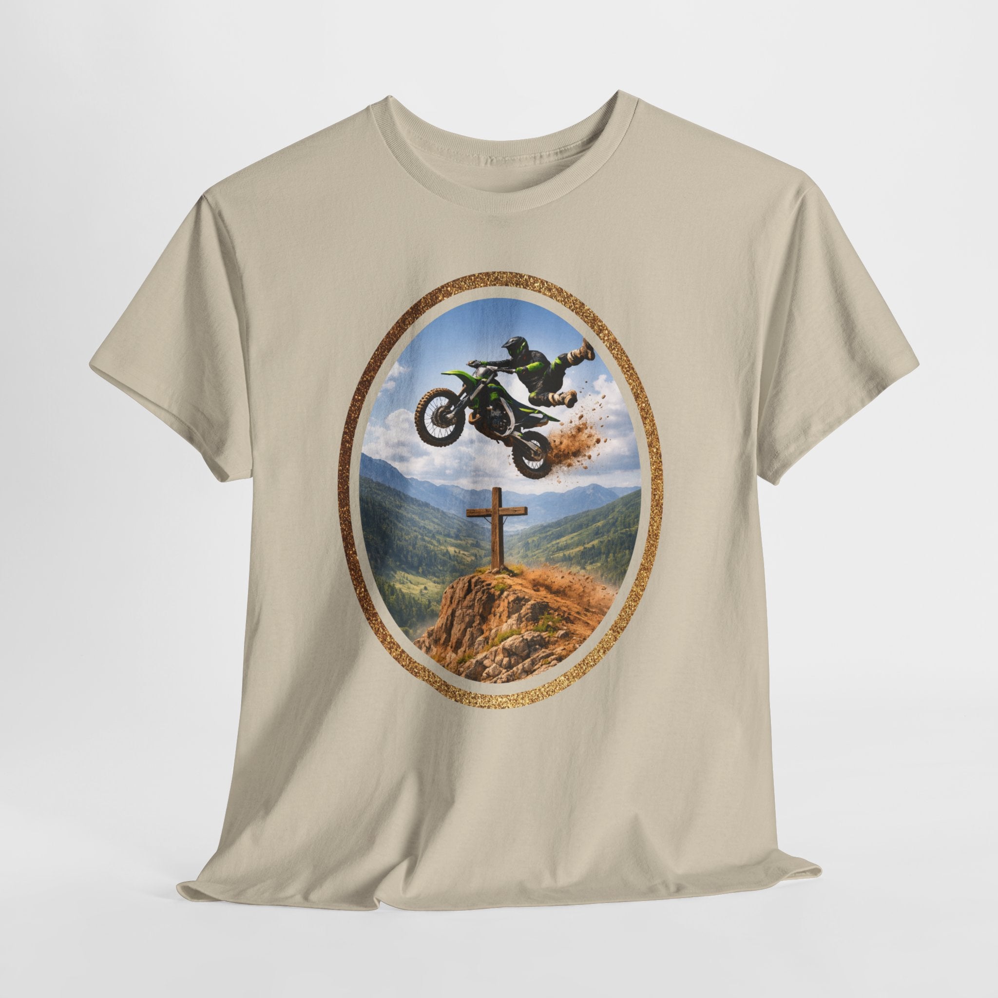 Motocross Faith Shirt – Dirt Bike Jump Over Cross Christian Rider T-Shirt