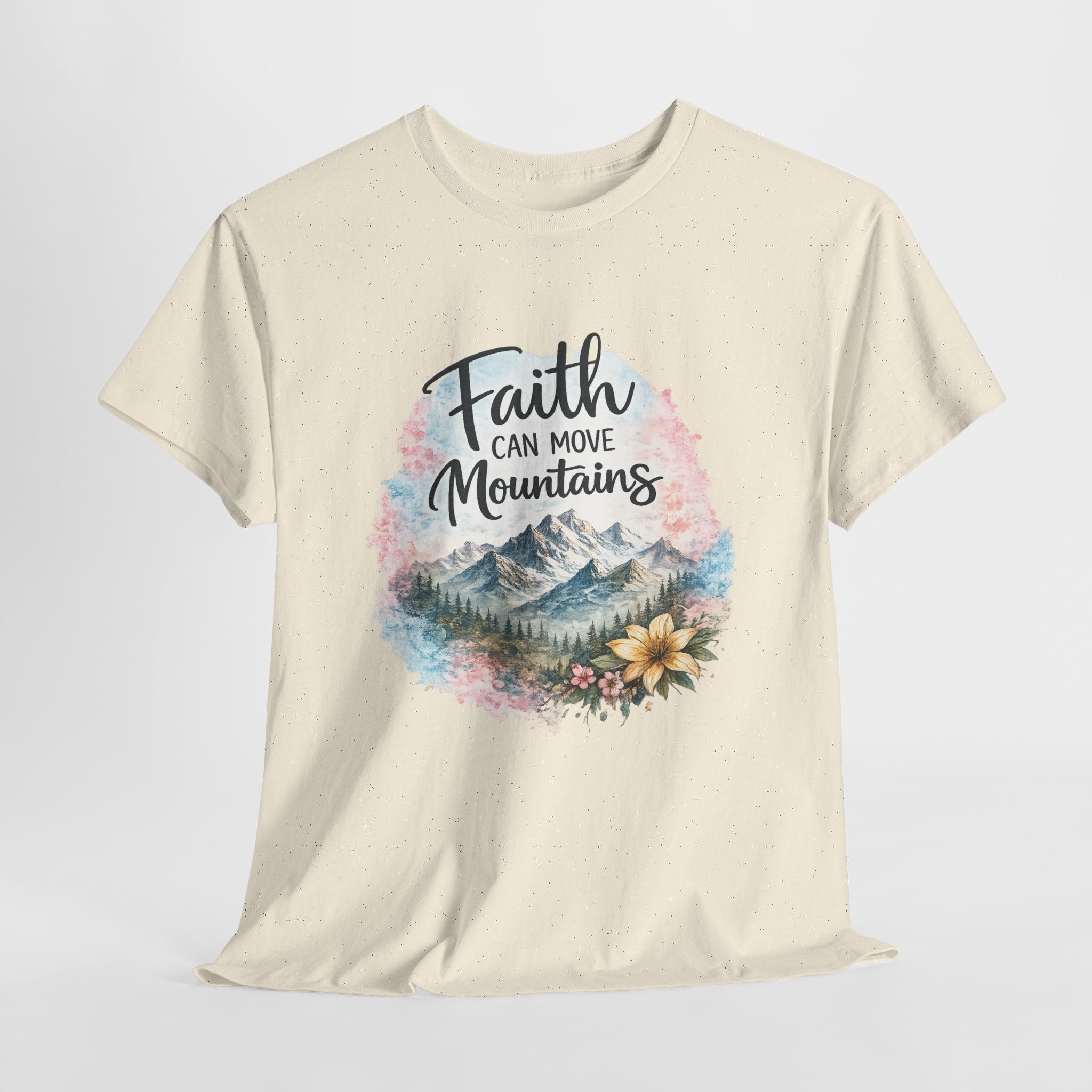 Faith Can Move Mountains Christian Shirt – Inspirational Faith Graphic Tee – Christian Encouragement Shirt