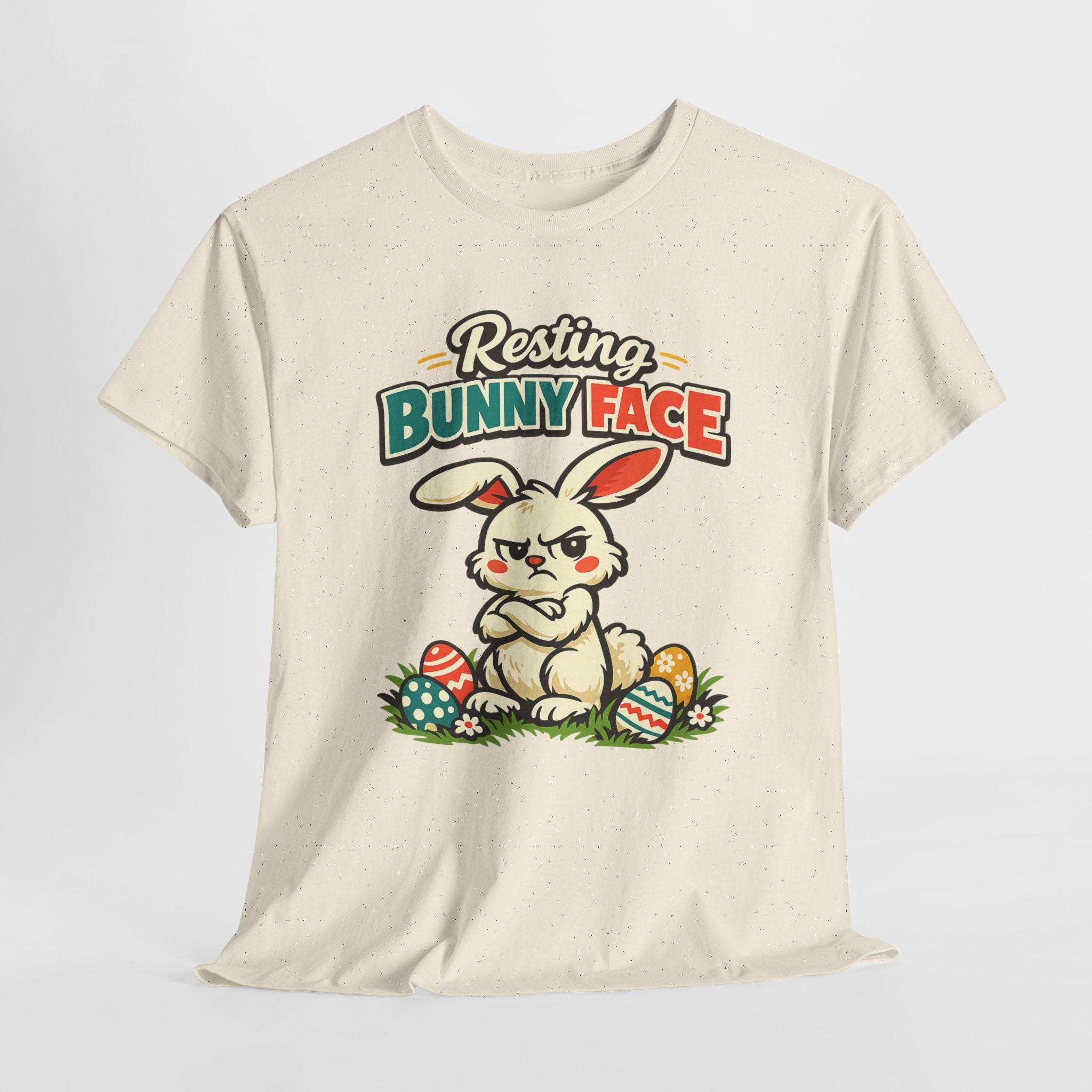 Resting Bunny Face Easter Shirt – Funny Easter Bunny Tee – Cute Grumpy Rabbit Easter Graphic Shirt