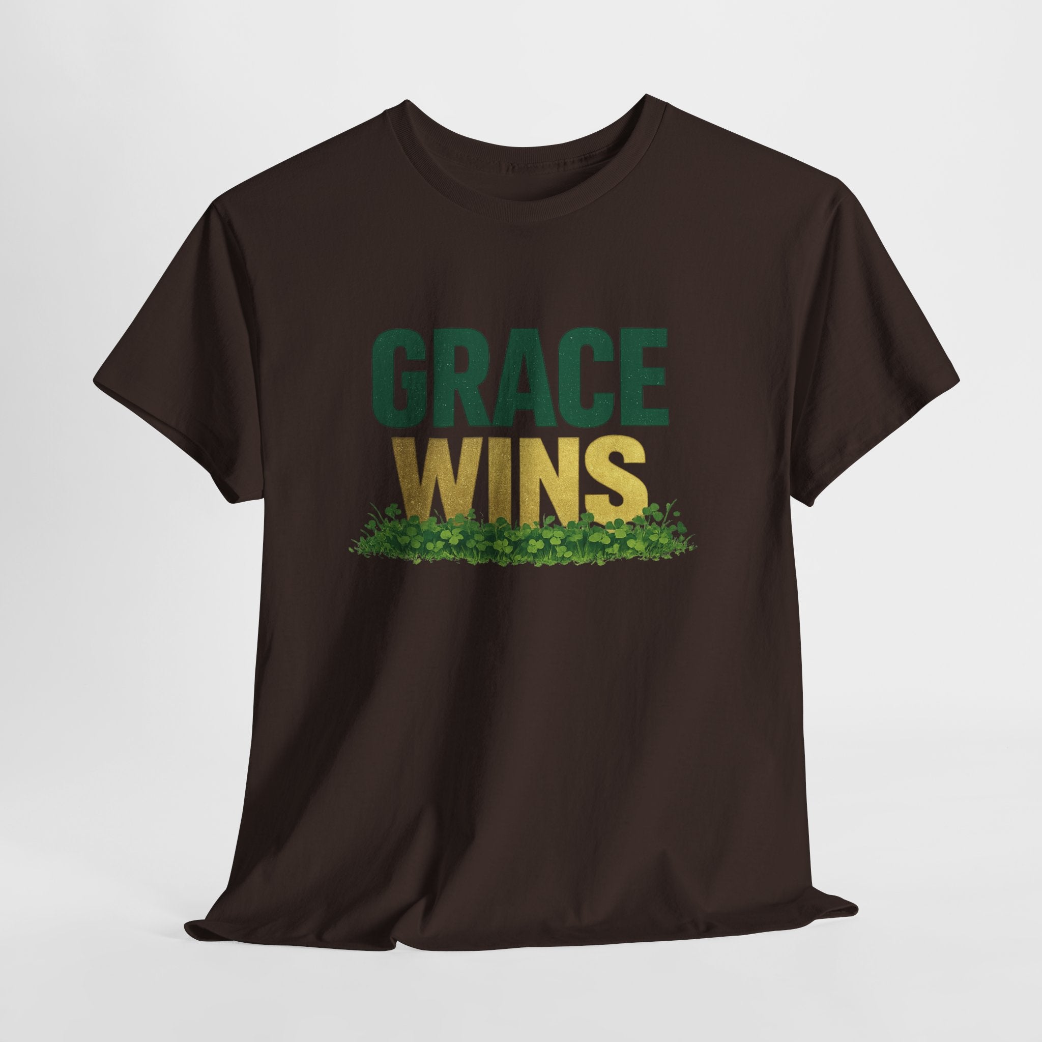 Grace Wins Shirt | Christian St. Patrick’s Day Shirt | Faith Over Luck T-Shirt | Christian Women’s Graphic Tee | Religious Inspirational Apparel