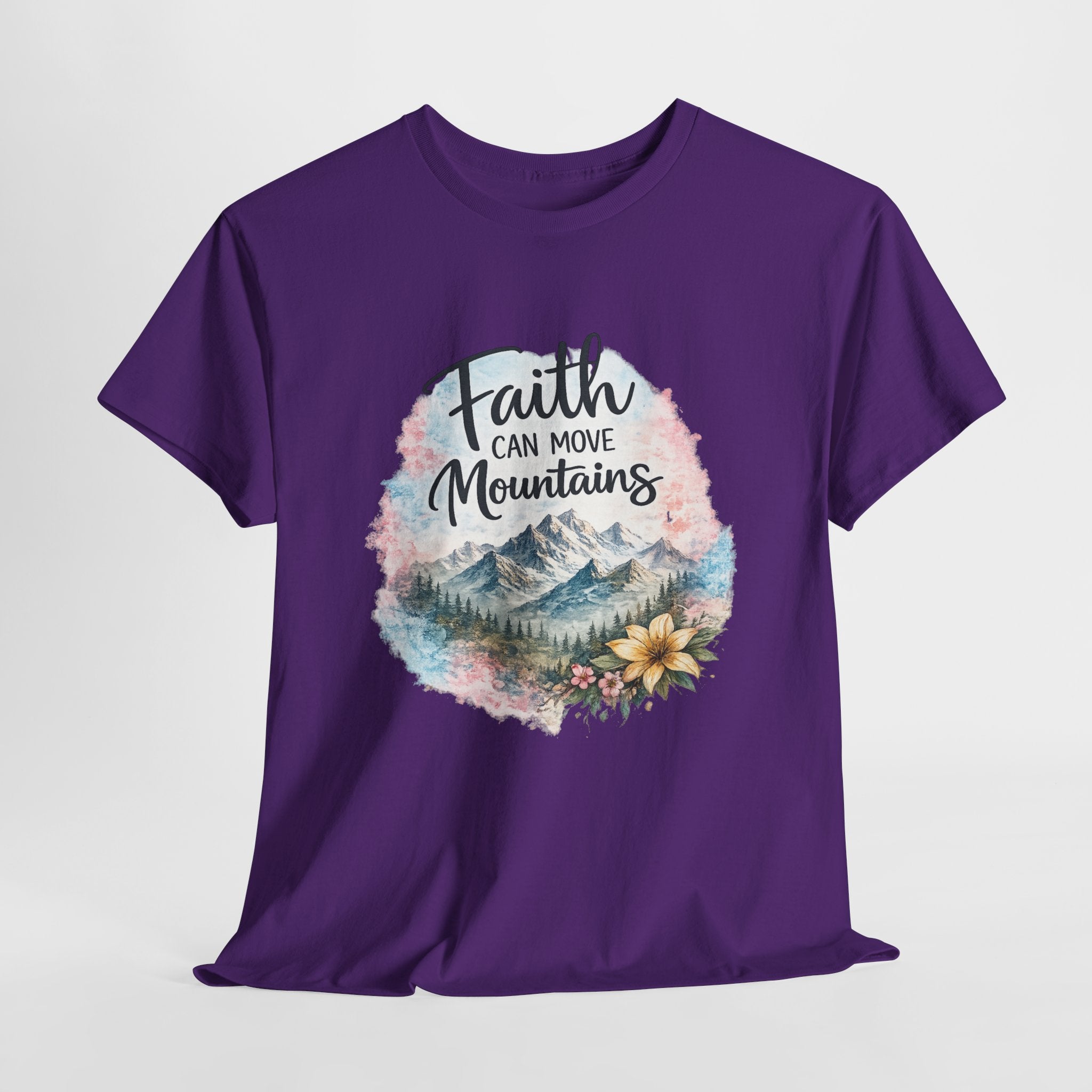 Faith Can Move Mountains Christian Shirt – Inspirational Faith Graphic Tee – Christian Encouragement Shirt