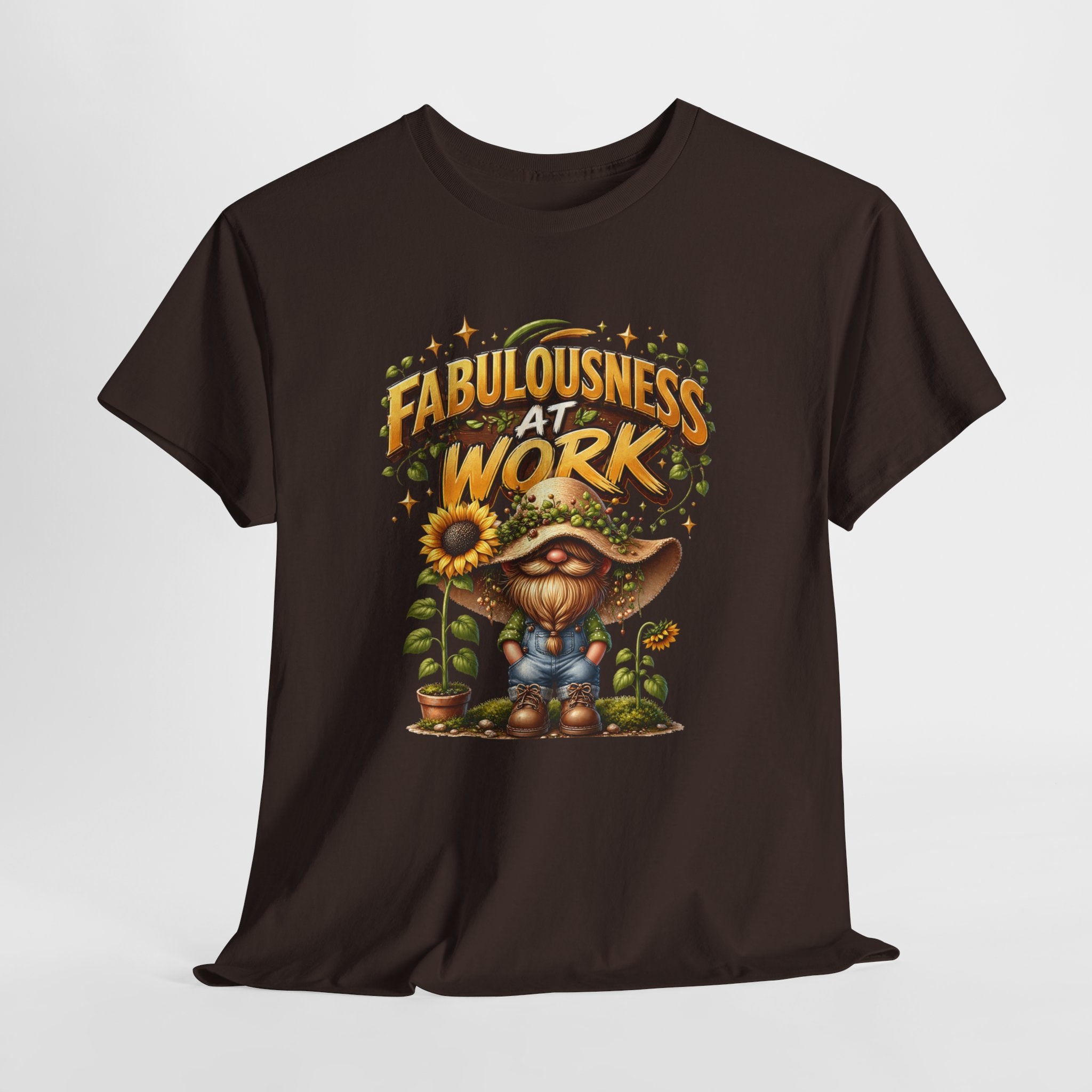 Graphic Tee - "Fabulousness at Work" Cute Gardener Sunflower T-Shirt