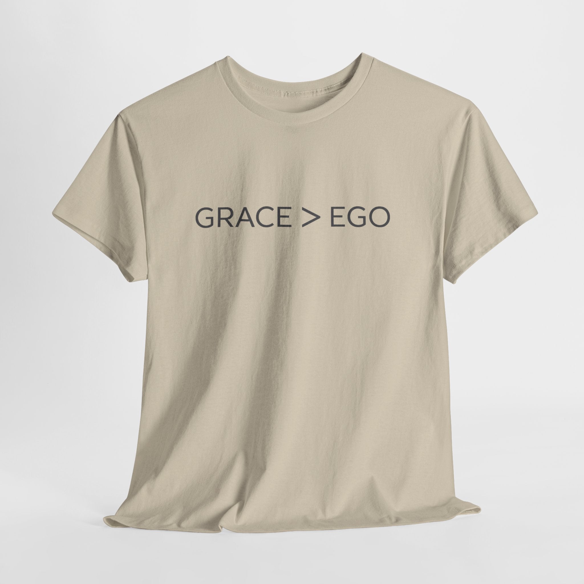 Grace Over Ego Christian T-Shirt – Minimalist Faith Typography Tee