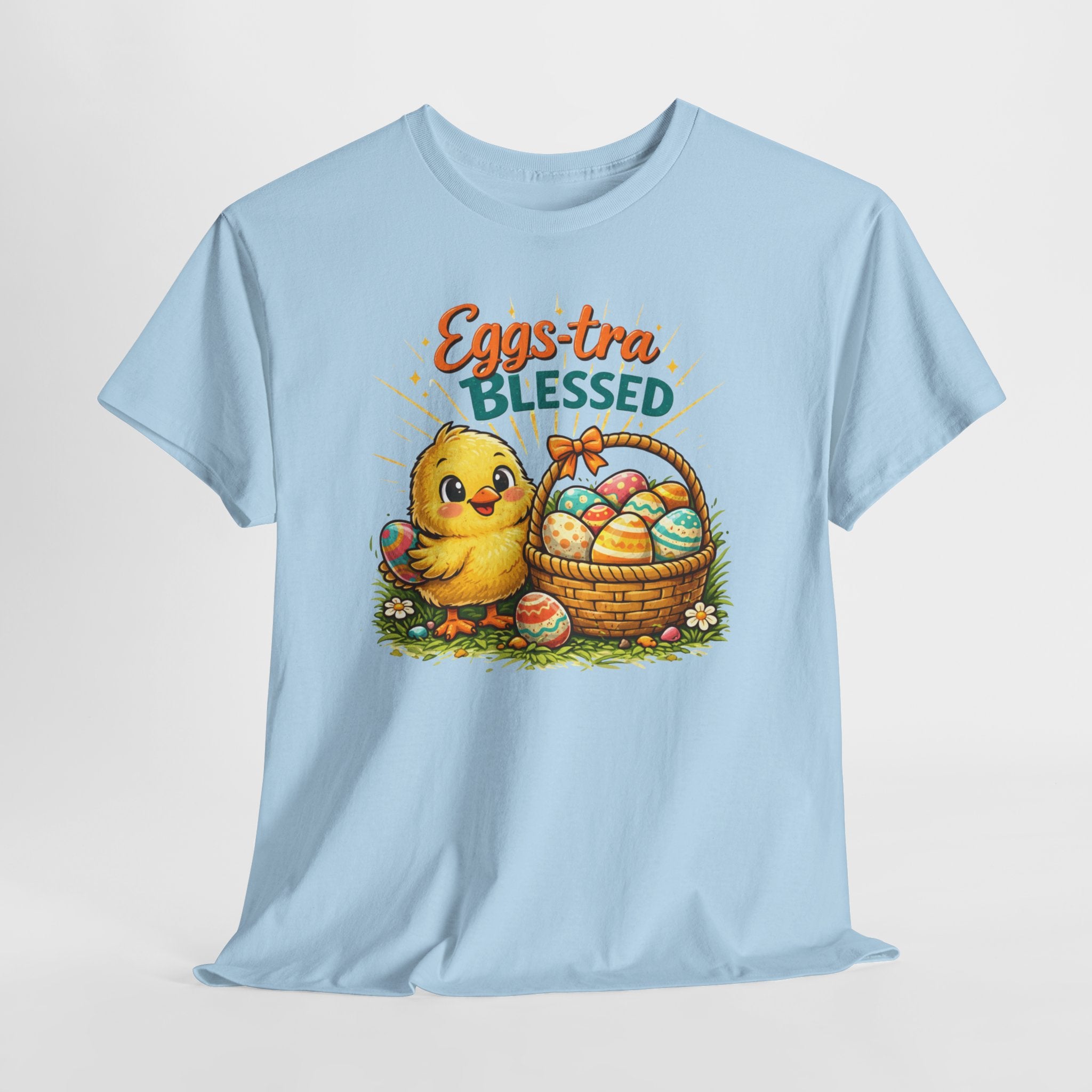 Eggs-tra Blessed Easter Shirt – Cute Easter Chick Christian Tee – Funny Easter Faith Graphic Shirt