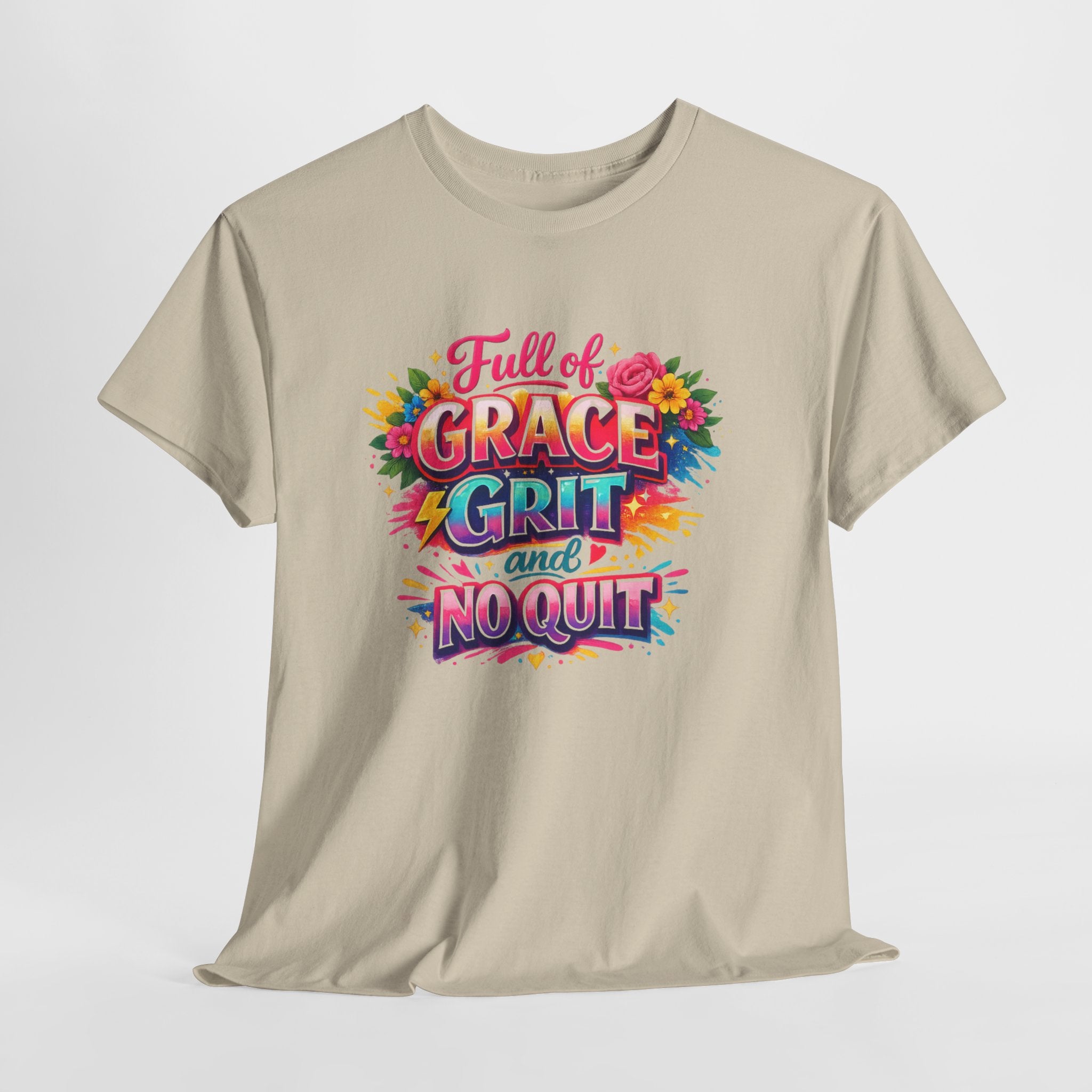 Full of Grace Grit and No Quit Christian Shirt – Inspirational Faith Women’s Tee – Motivational Christian Graphic Shirt