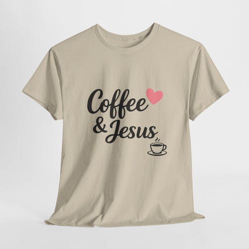 Coffee and Jesus Shirt – Cute Christian Coffee Lover Graphic Tee for Women, Faith & Coffee Inspirational T-Shirt